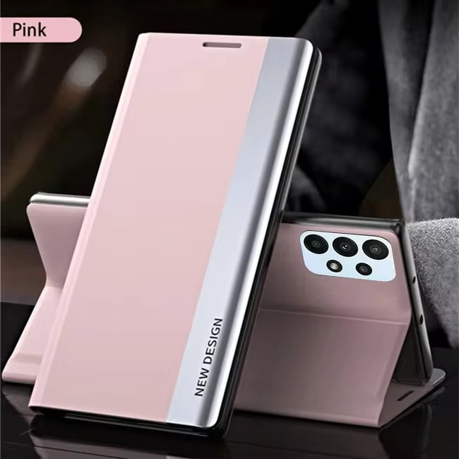 2024 The 4th Generation Side Window Magnetic Plating Bracket Flip Phone Case For Samsung Galaxy A32/A52/A72