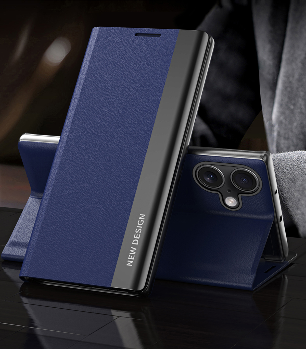 Luxury Flip Leather Invisible Plating Bracket Phone Case For iPhone 16 Series