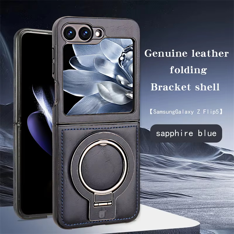 Shockproof Business  Leather Case With Ring Bracket Buckle For Samsung Galaxy Z Flip 6 5 