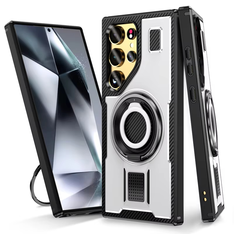 Shockproof Armor Ring Stand Metal Bracket Case for Samsung Galaxy S24 Ultra Plus