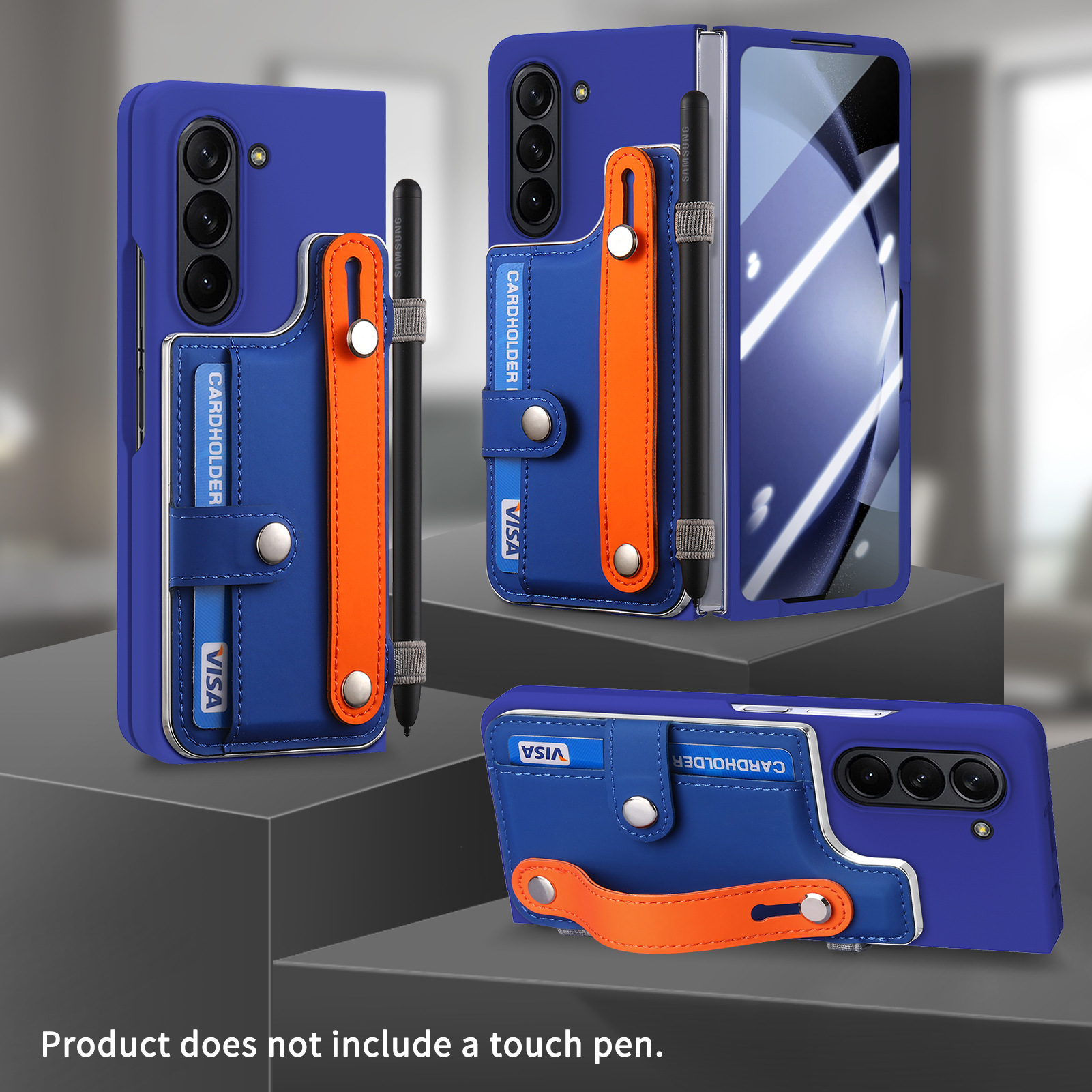 New Arrival Card Slot Wallet Case with Pen Holder & Screen Protector Wrist Strap Cover For Samsung Galaxy Z Fold 6 5 