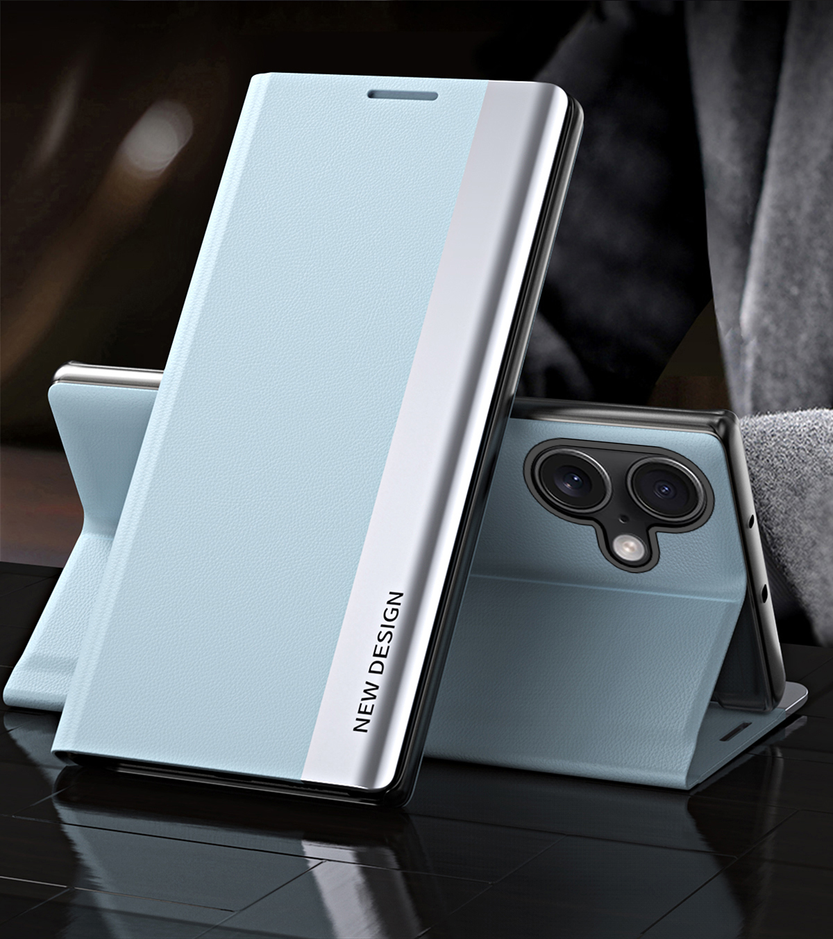 Luxury Flip Leather Invisible Plating Bracket Phone Case For iPhone 16 Series