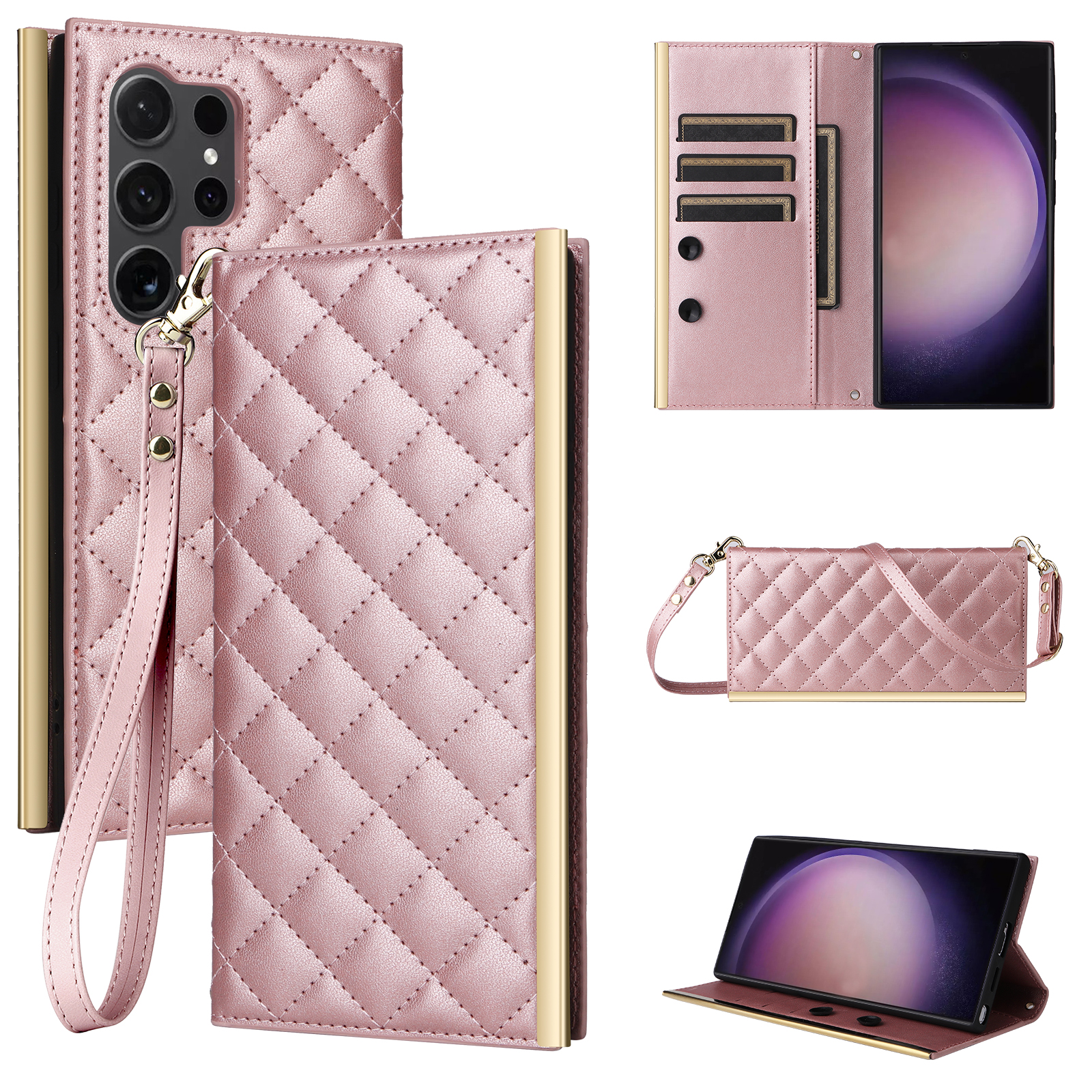 Wrist Strap Crossbody Phone Case for Samsung Galaxy S24 S23 S22 S21 Series