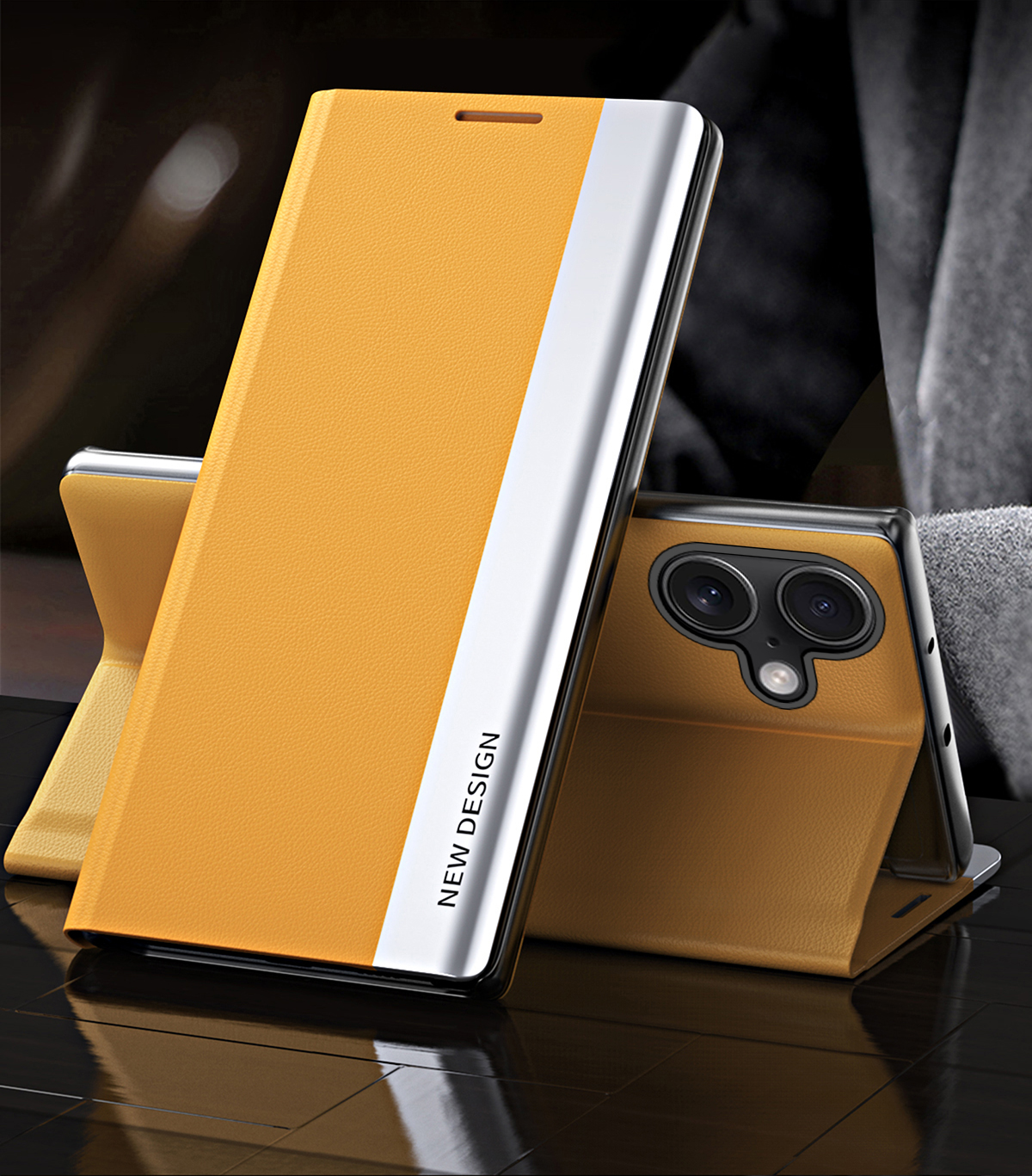 Luxury Flip Leather Invisible Plating Bracket Phone Case For iPhone 16 Series