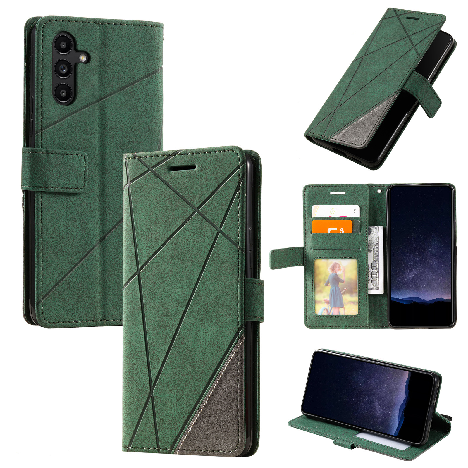 luxury Leather Stand Business Phone Holster Case For Samsung Galaxy A55 A35 A25 A15 