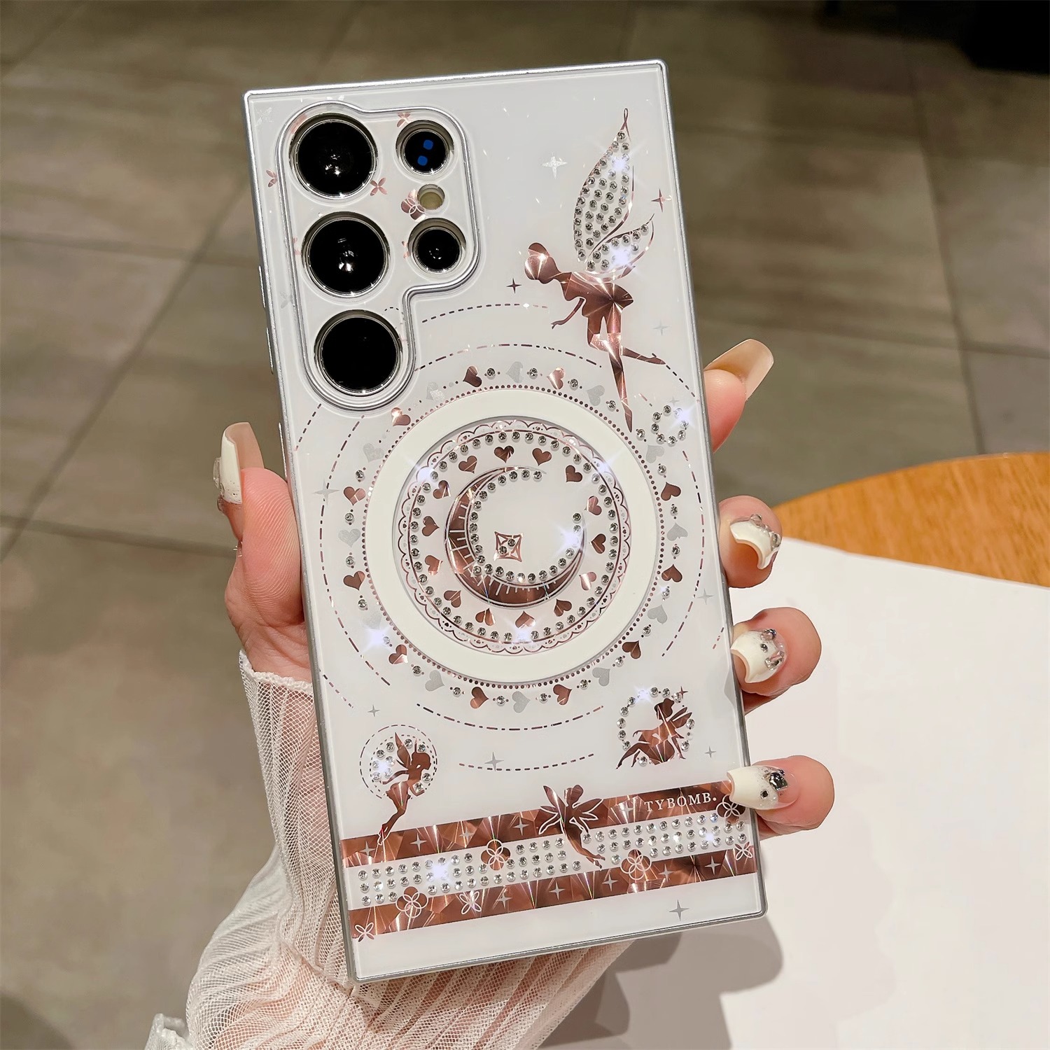 Glittering Crystals Pattern Magnetic Phone Case for Samsung Galaxy S24 S23 S22 Plus Ultra