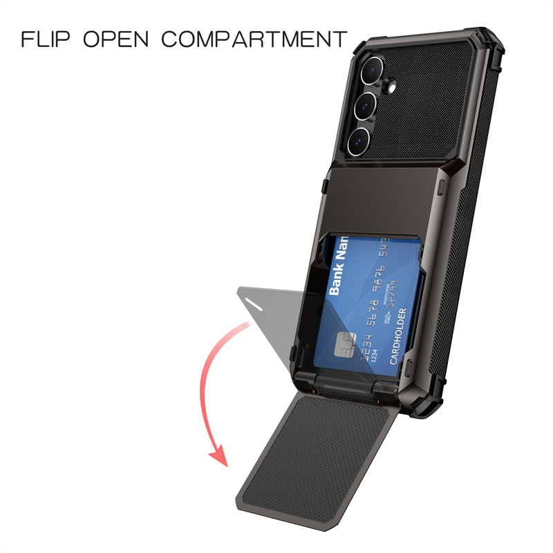 Shockproof Armor Flip Card Slot Wallet Case for Samsung Galaxy A55 A35 A25 A15