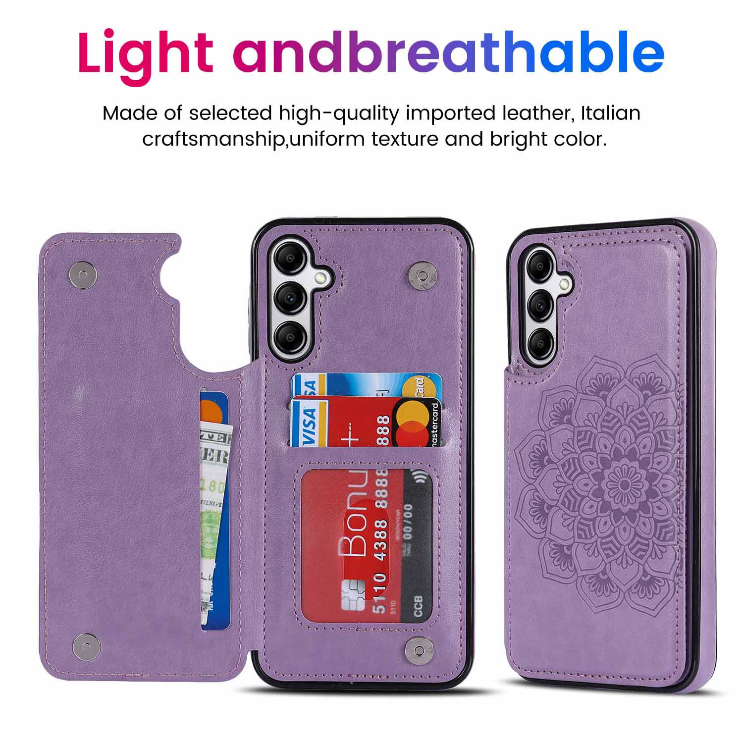 Mandala Floral Flip Leather Wallet Case for Samsung Galaxy A54 5G