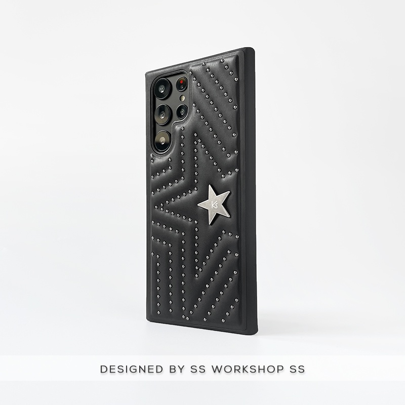 Luxury Rivet Stars Fashion Punk Leather Case for Samsung Galaxy S24 Ultra Plus