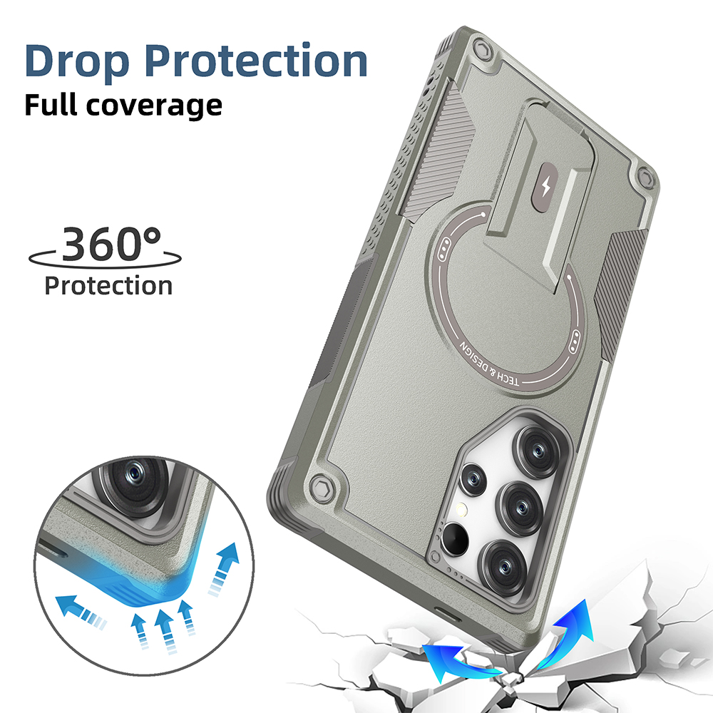Invisible Stand Drop Protection Shockproof Case for Samsung Galaxy S24 Ultra Plus