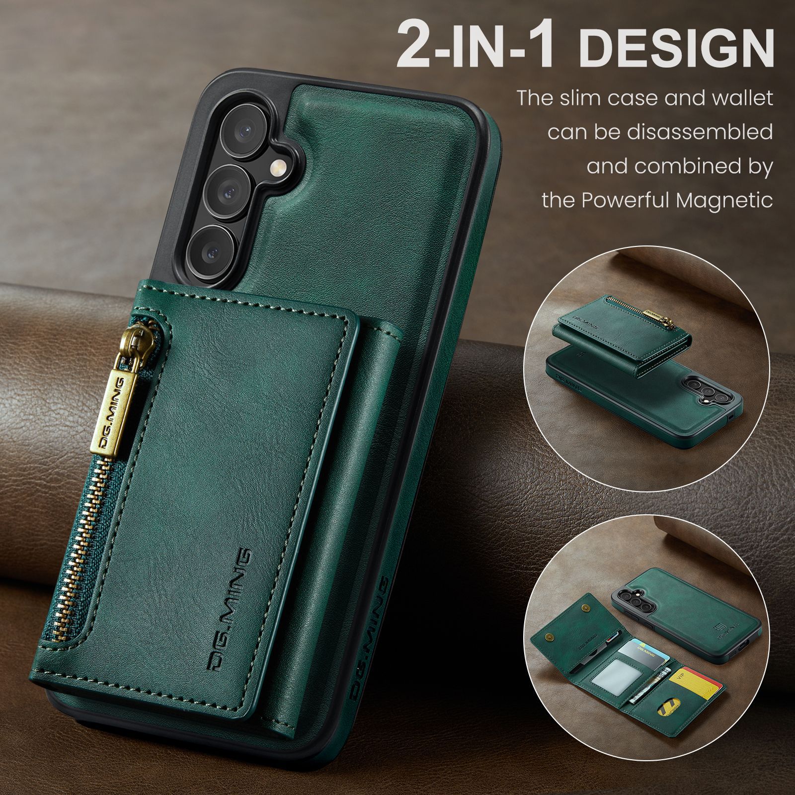 2 In 1 Detachable Magnetic Leather Wallet Phone Case For Samsung Galaxy S23/S24 FE