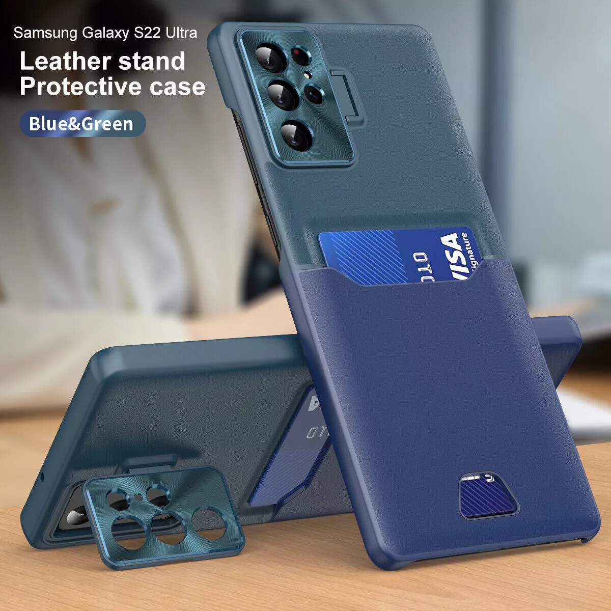 Luxury Card Holder Bracket Shockproof Case For Samsung Galaxy S23/S22 Series 