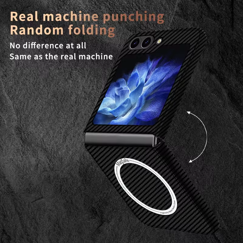 Ultra-thin Carbon Fiber Style Magnetic Case for Samsung Galaxy Z Flip 5