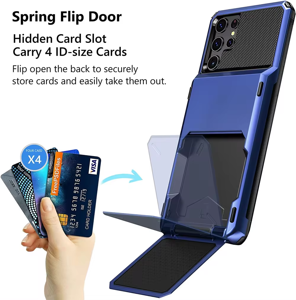 2024 Business Armor Card Slot Flip Hidden Pocket Case For Samsung Galaxy S24 Ultra /Plus 