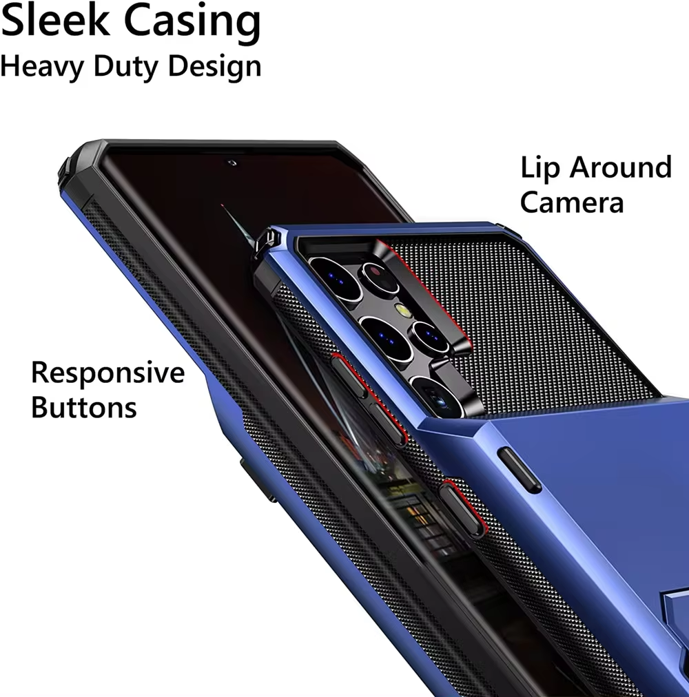 2024 Business Armor Card Slot Flip Hidden Pocket Case For Samsung Galaxy S24 Ultra /Plus 