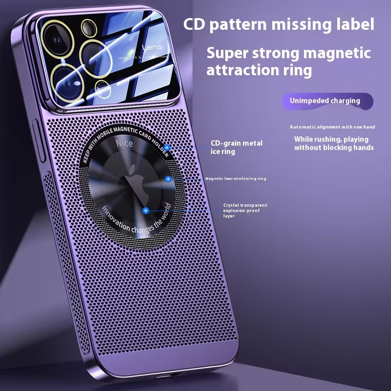 Luxury Electroplated Shockproof Magnetic Wireless Charging Cooling Phone Case For iPhone 15 Series