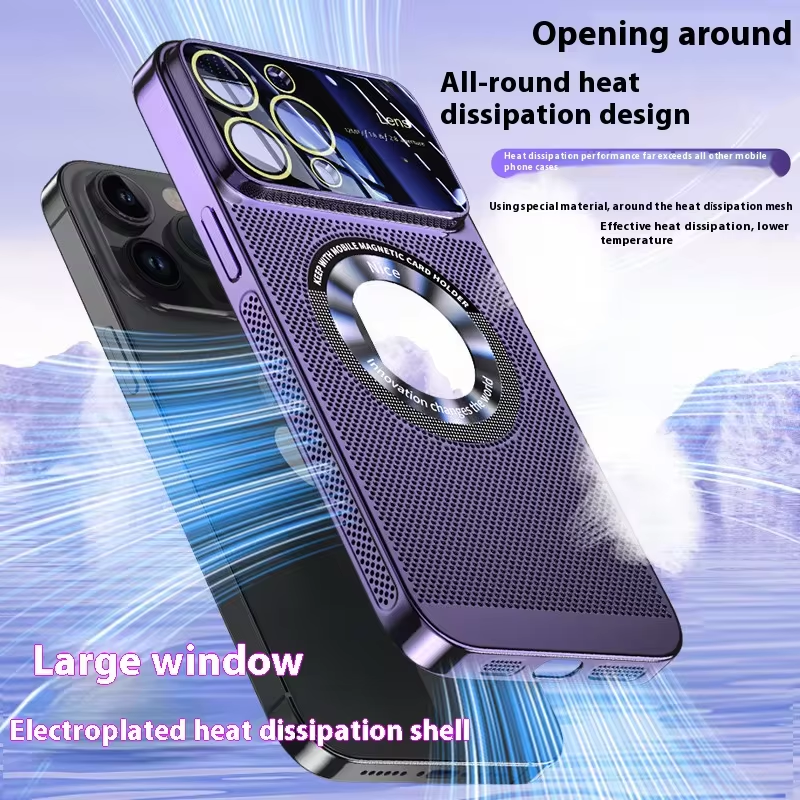 Luxury Electroplated Shockproof Magnetic Wireless Charging Cooling Phone Case For iPhone 15 Series