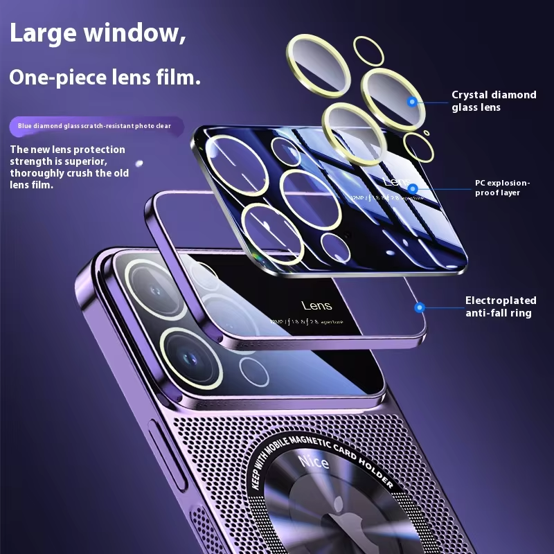 Luxury Electroplated Shockproof Magnetic Wireless Charging Cooling Phone Case For iPhone 15 Series