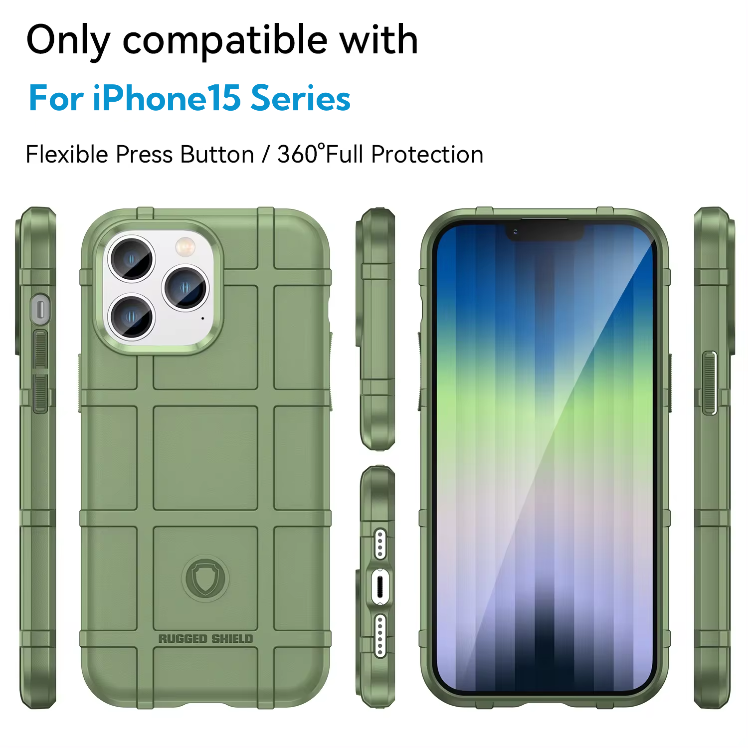 2024 New Armor Rugged Shield Phone Case For iPhone 15 Series