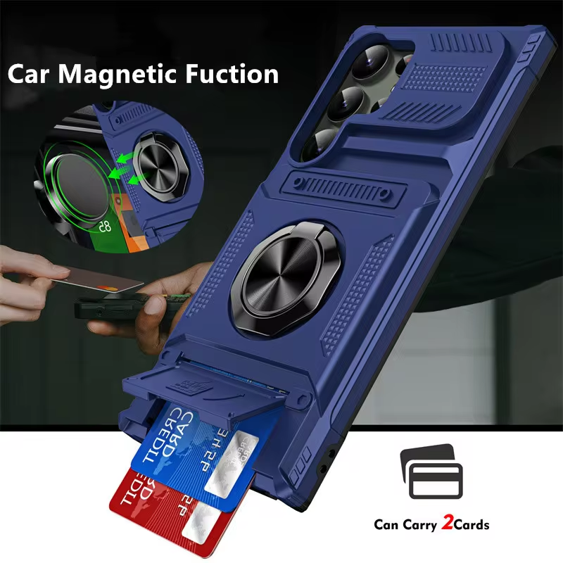 Magnetic Metal Kickstand Shockproof Armor Phone case For Samsung Galaxy S24 Series