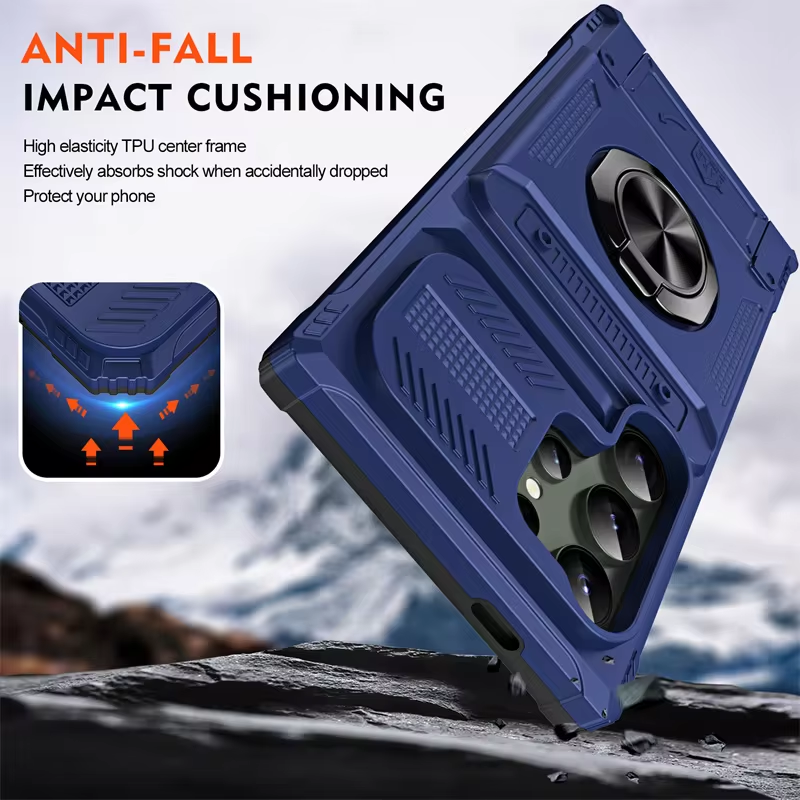 Magnetic Metal Kickstand Shockproof Armor Phone case For Samsung Galaxy S24 Series