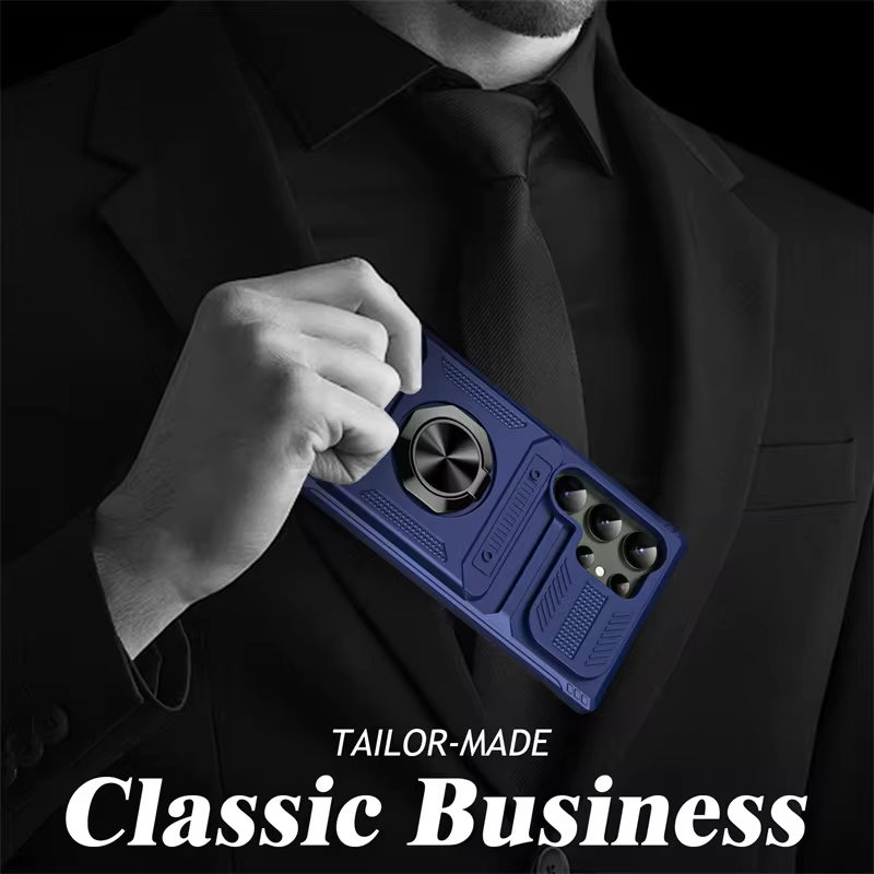 Magnetic Metal Kickstand Shockproof Armor Phone case For Samsung Galaxy S24 Series