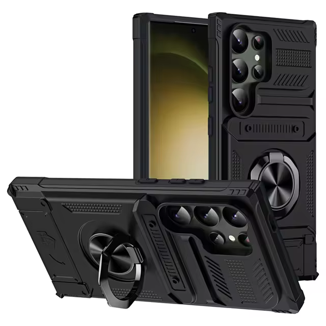 Magnetic Metal Kickstand Shockproof Armor Phone case For Samsung Galaxy S24 Series