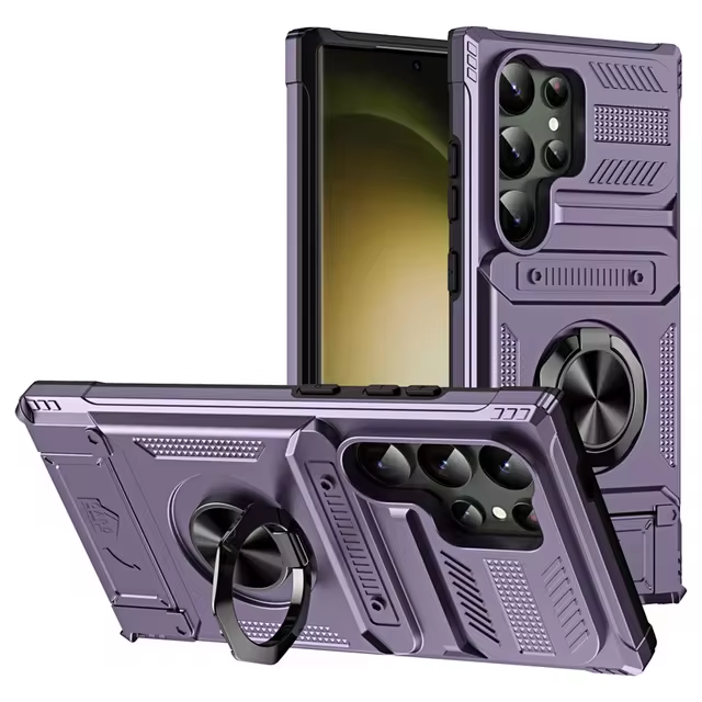 Magnetic Metal Kickstand Shockproof Armor Phone case For Samsung Galaxy S24 Series