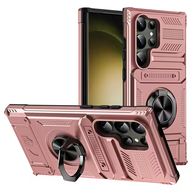 Magnetic Metal Kickstand Shockproof Armor Phone case For Samsung Galaxy S24 Series
