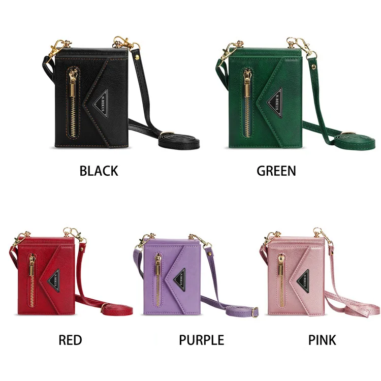 Crossbody Lanyard Leather Phone Case With Wallet Holder for Samsung Galaxy Z Flip 6 5 4 3