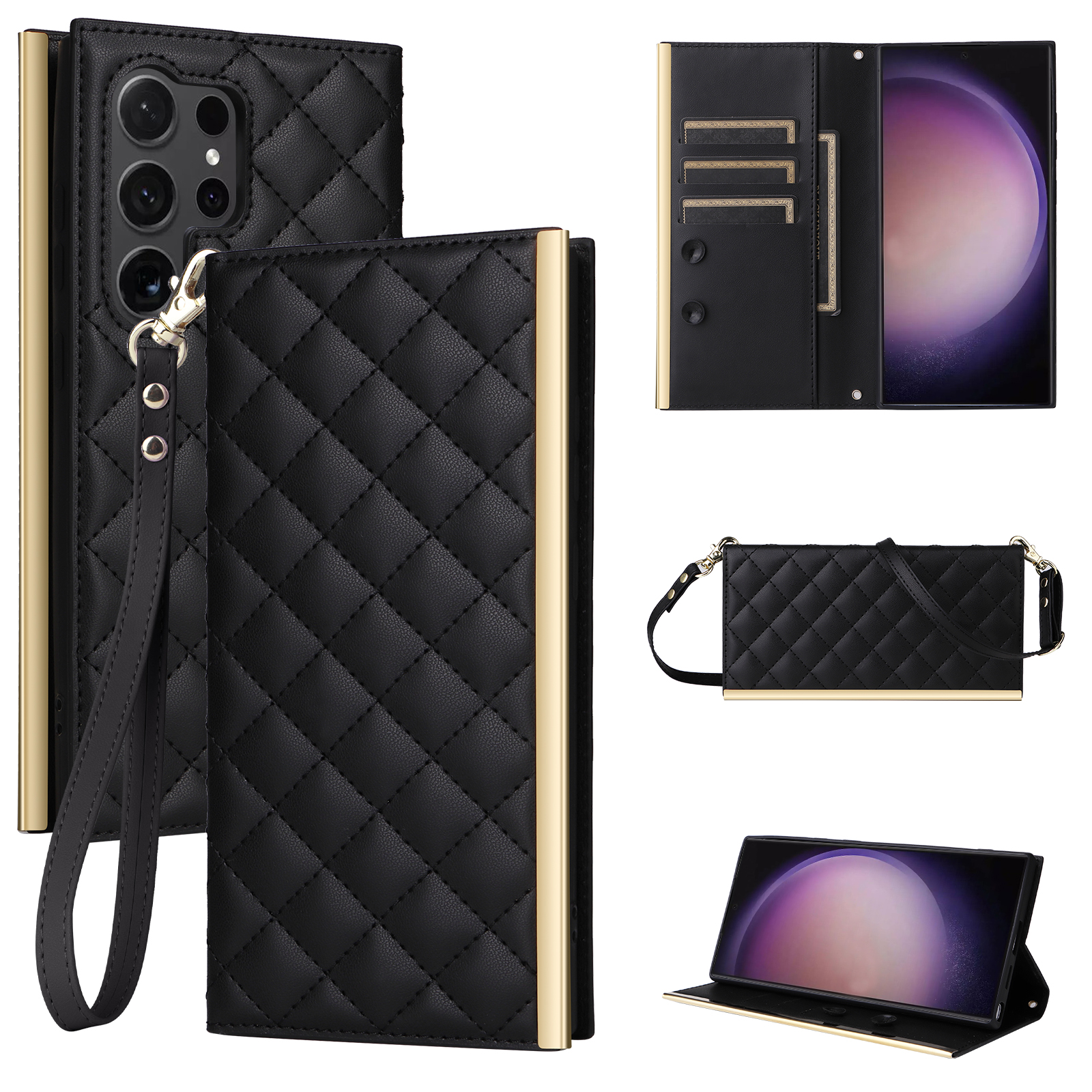 Wrist Strap Crossbody Phone Case for Samsung Galaxy S24 S23 S22 S21 Series