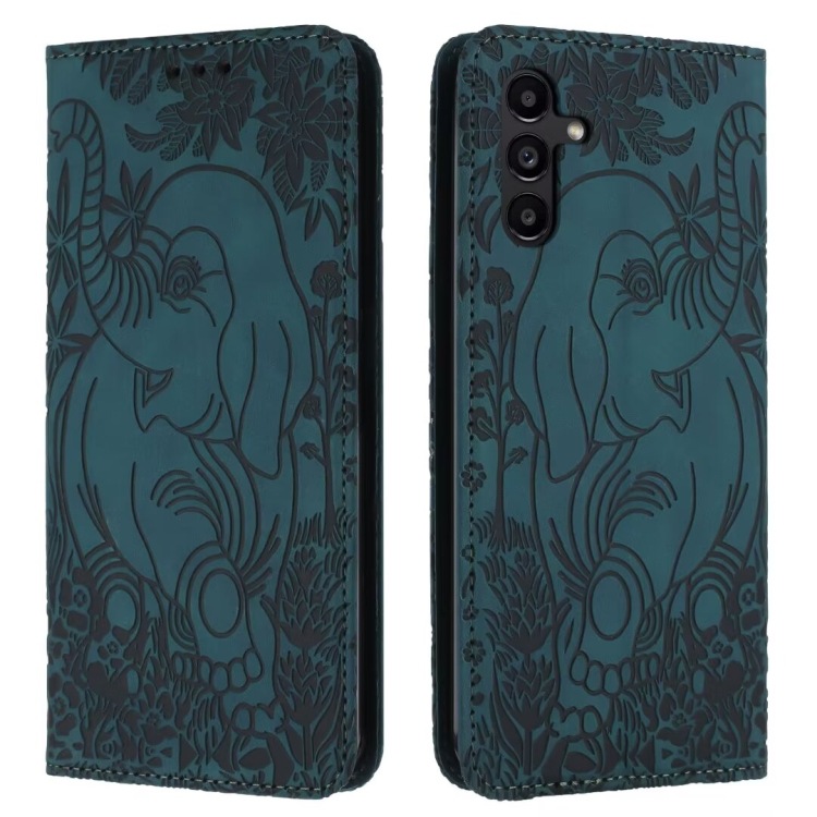 Vintage Elephant Magnet Flip Leather Case For Samsung Galaxy A15/A25/A35/A55