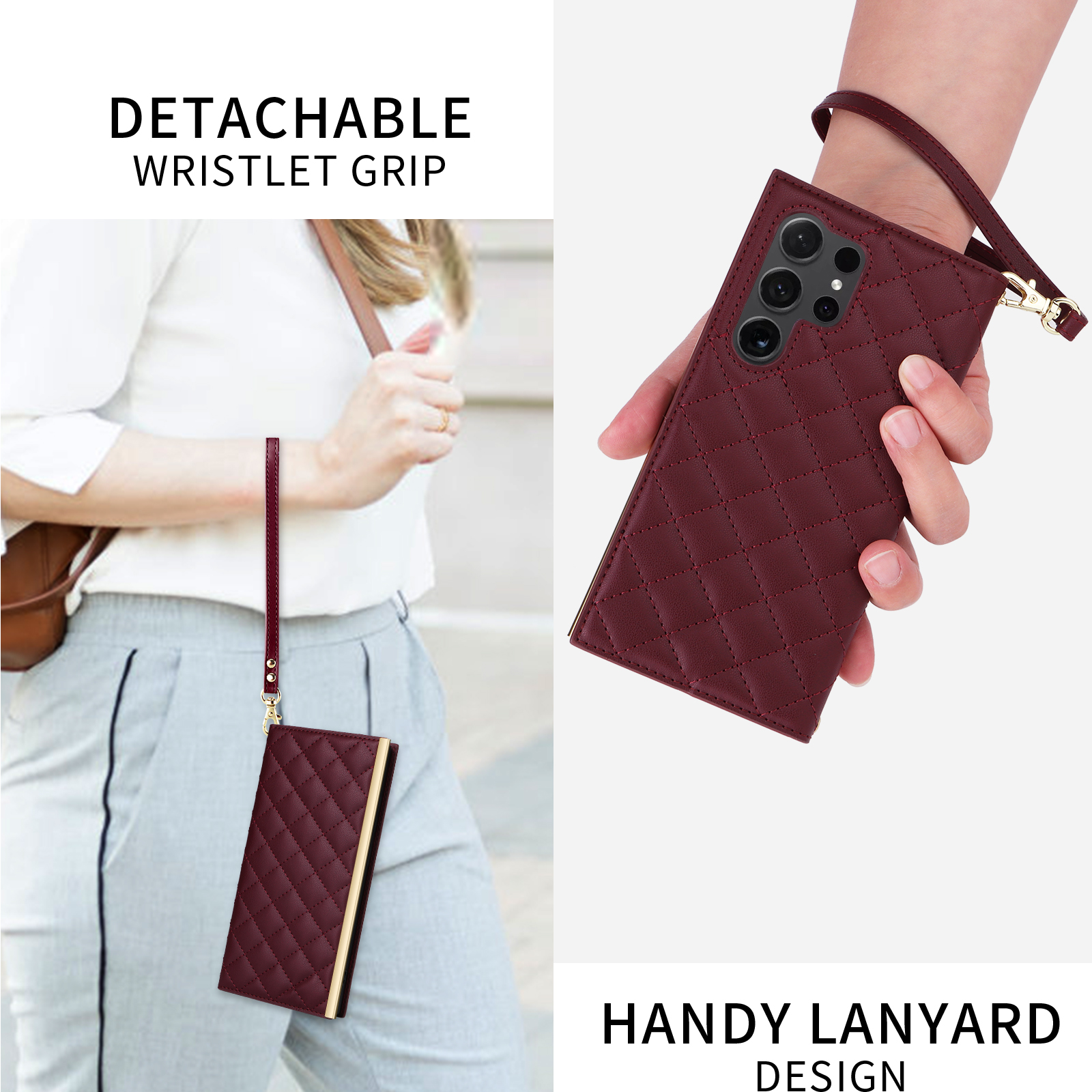 Wrist Strap Crossbody Phone Case for Samsung Galaxy S24 S23 S22 S21 Series