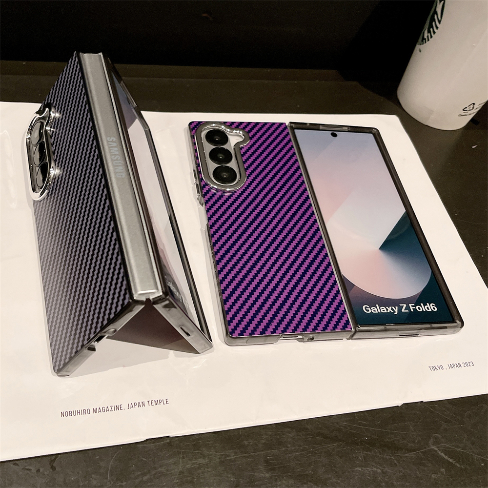 Matte Carbon Fiber Folding Phone Case for Samsung Galaxy Z Fold 6 5