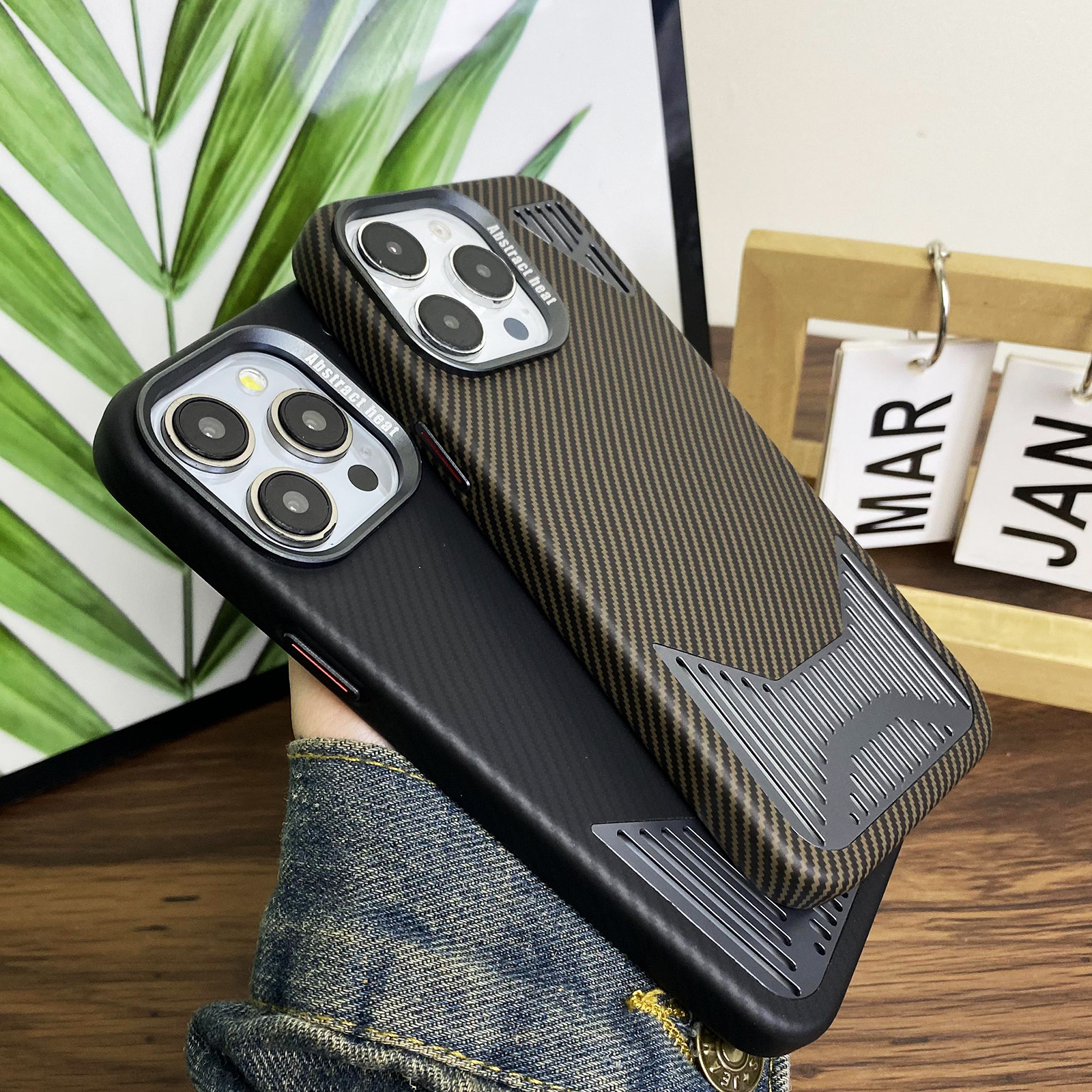 Aluminum Alloy PU Leather Shock Absorber Magsafe Case for IPhone 15 14 13 12 Pro Max