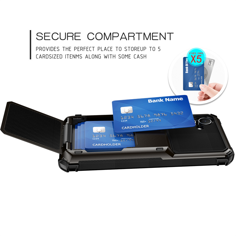 Shockproof Armor Flip Card Slot Wallet Case for Samsung Galaxy A55 A35 A25 A15
