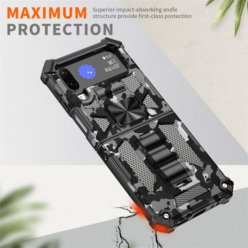Military Camouflage Rugged Armor Shockproof Phone Case For Samsung Galaxy Z Flip 4/5