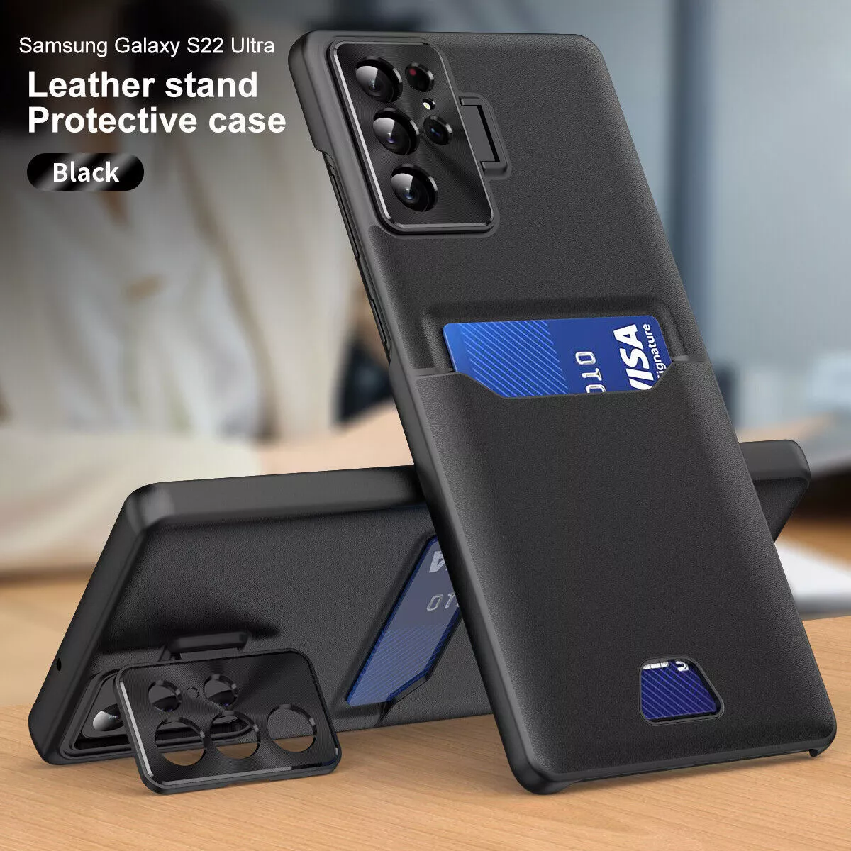 Luxury Card Holder Bracket Shockproof Case For Samsung Galaxy S23/S22 Series 