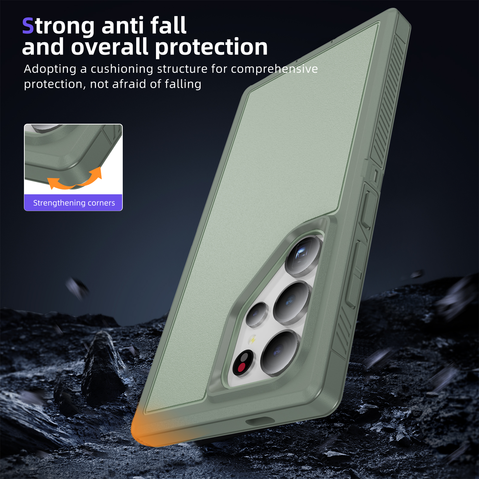 Heavy Armor Shockproof Phone Case for Samsung Galaxy S24+ S23+ Ultra