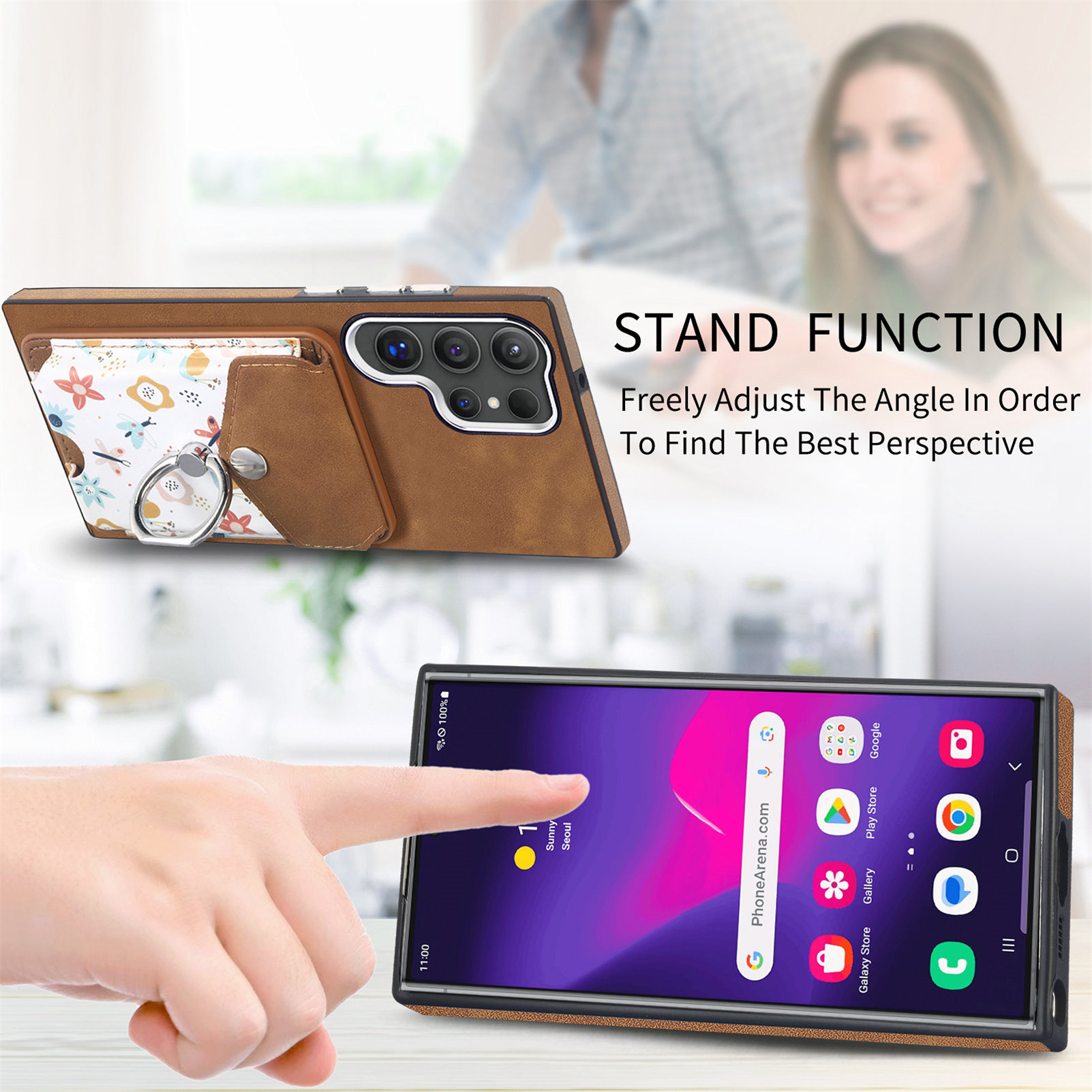 2-in-1 Magnetic Detachable Painted Card Slot Wallet Case for Samsung Galaxy S24 S23 S22 Series