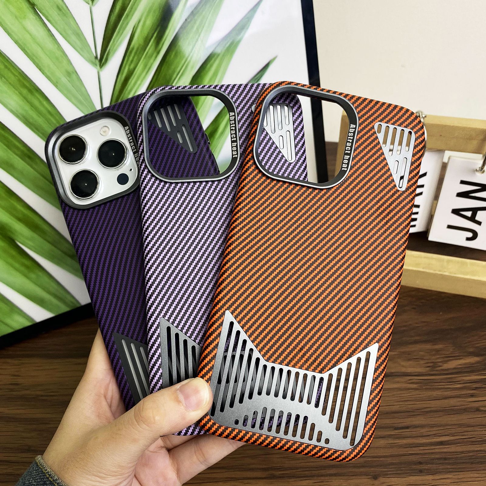 Aluminum Alloy PU Leather Shock Absorber Magsafe Case for IPhone 15 14 13 12 Pro Max