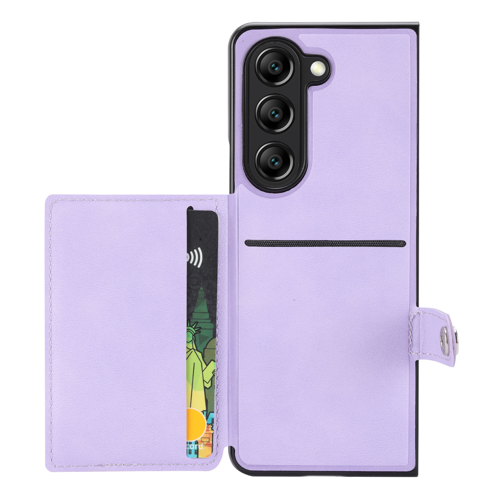 Litchi Leather Cards Slot Wallet Phone Case for Samsung Galaxy Z Fold 6 5 4 3 