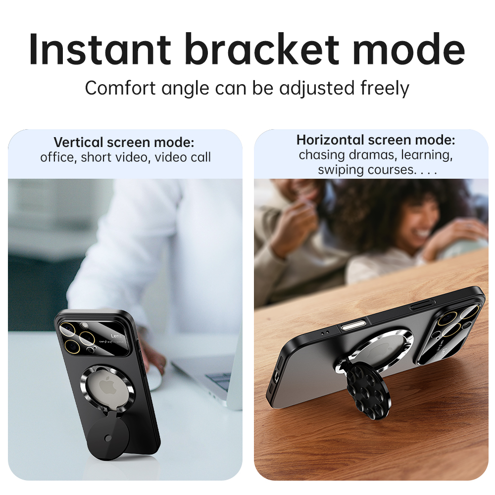 Luxury Suction Cup Holder Stand Magsafe Case for iPhone 16 15 14 13 12 Pro Max