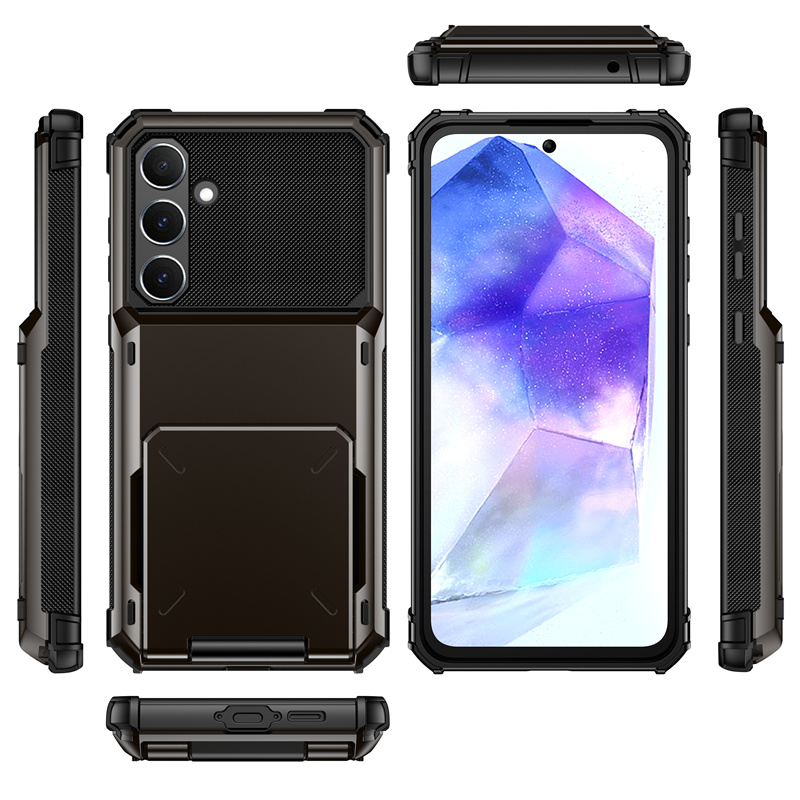 Shockproof Armor Flip Card Slot Wallet Case for Samsung Galaxy A55 A35 A25 A15