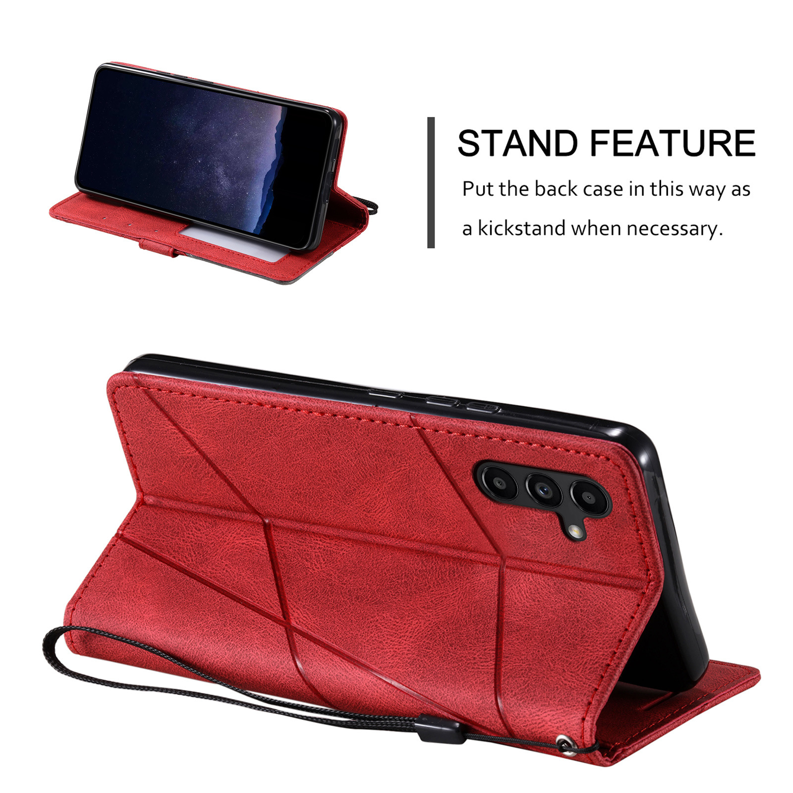 luxury Leather Stand Business Phone Holster Case For Samsung Galaxy A55 A35 A25 A15 