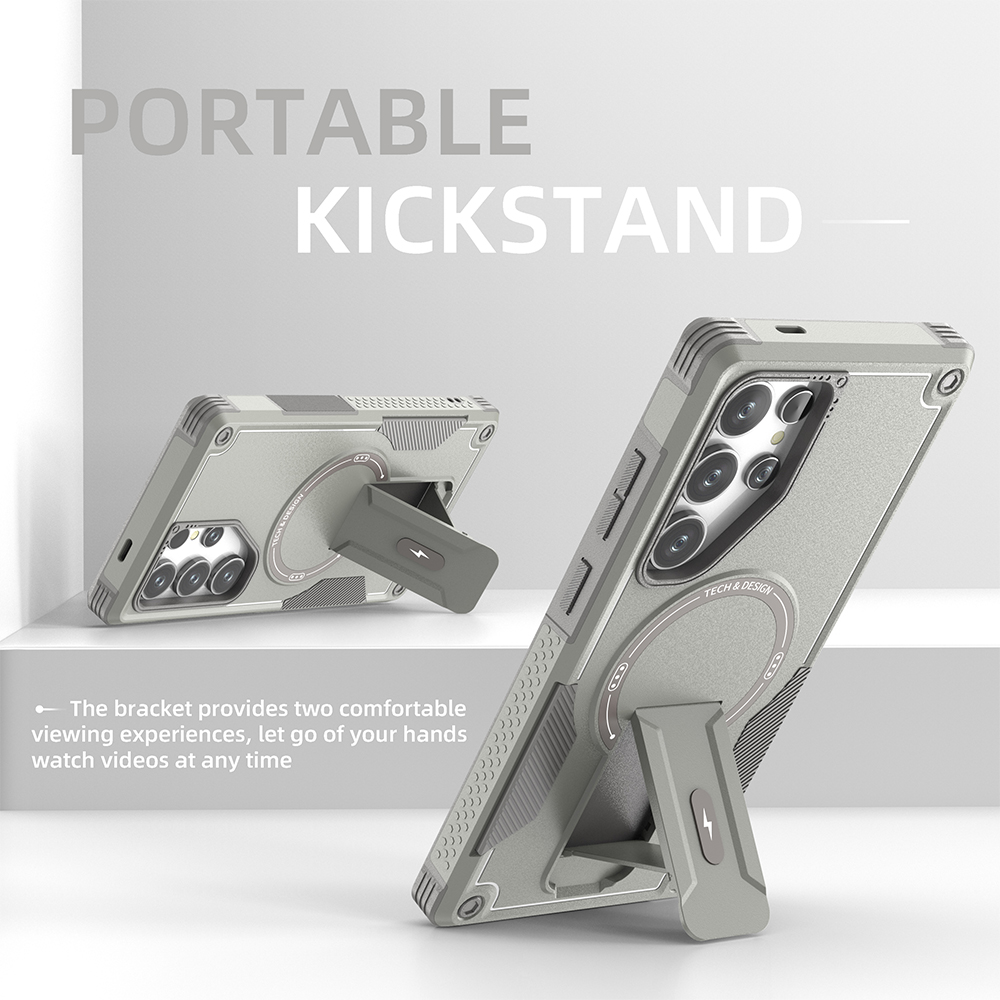 Invisible Stand Drop Protection Shockproof Case for Samsung Galaxy S24 Ultra Plus