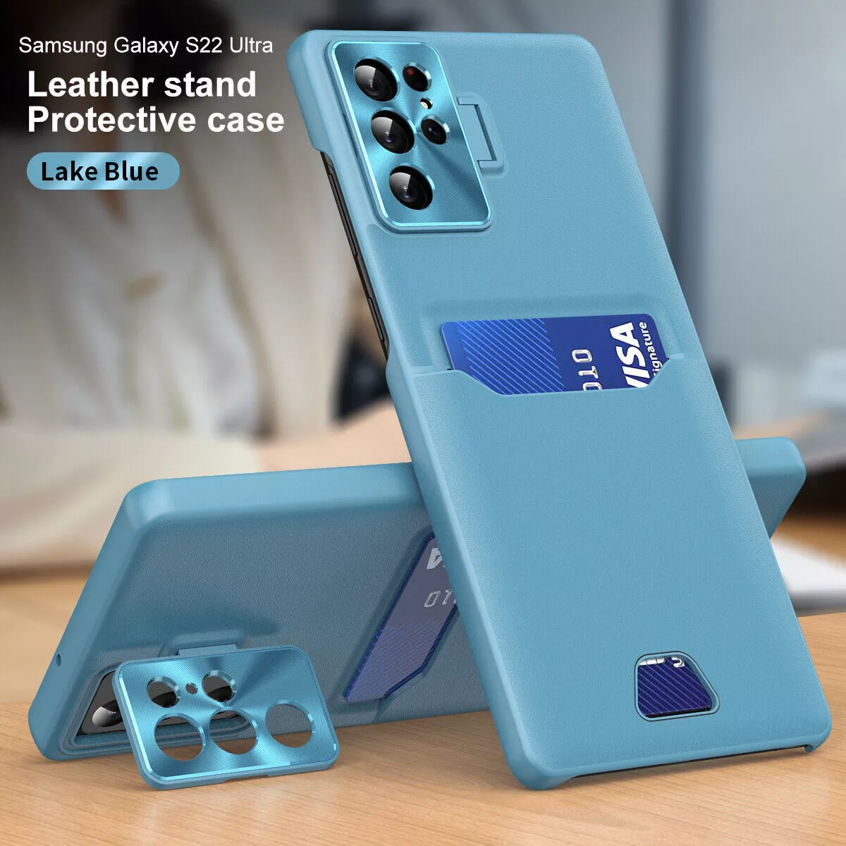 Luxury Card Holder Bracket Shockproof Case For Samsung Galaxy S23/S22 Series 