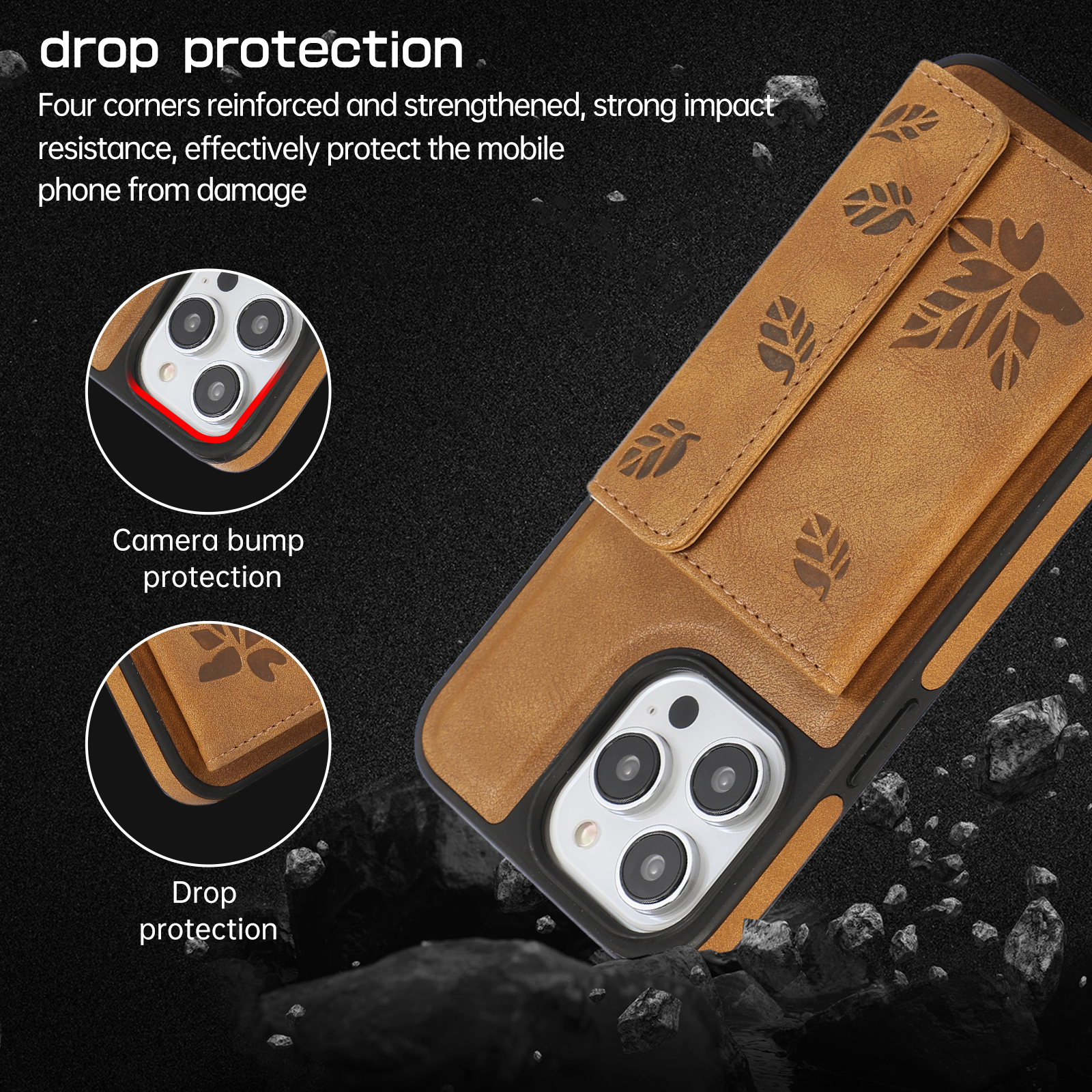 2 in 1 Detachable Magnetic Phone Case with Card Holder for iPhone 16 15 14 13 12 Series
