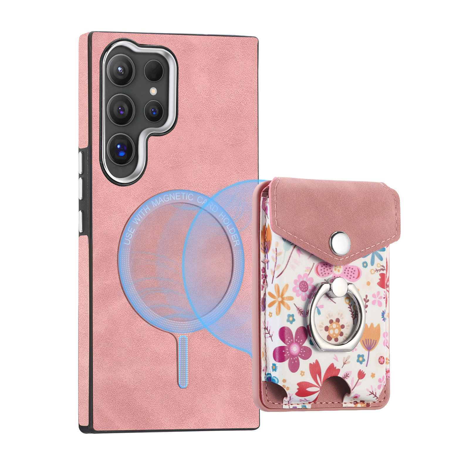 2-in-1 Magnetic Detachable Painted Card Slot Wallet Case for Samsung Galaxy S24 S23 S22 Series