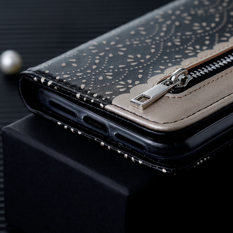 Luxury Lace Flower Zipper Wallet Case for Samsung Galaxy S23FE